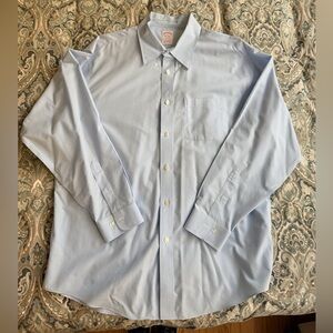 Brooks Brothers Madison Fit Non-Iron Stretch Cotton Blue & White Checkered Shirt